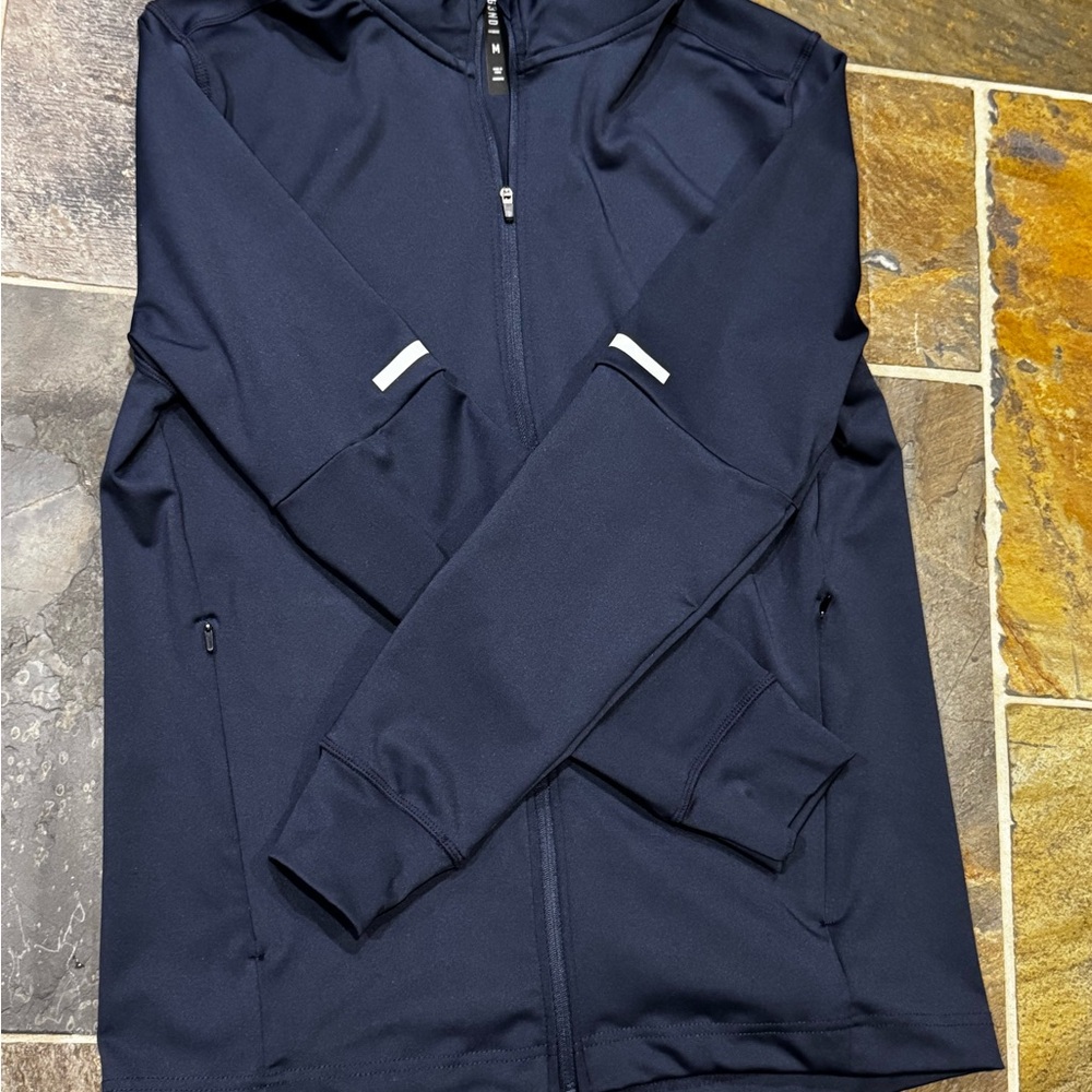 Men's Navy Full-Zip Jacket - Picture 2 of 10